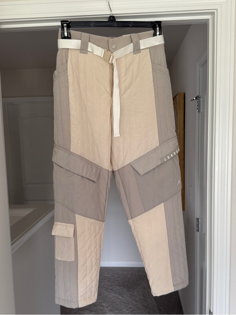 Women’s Air Jordan Two-Tone Beige & Taupe Cargo Pants